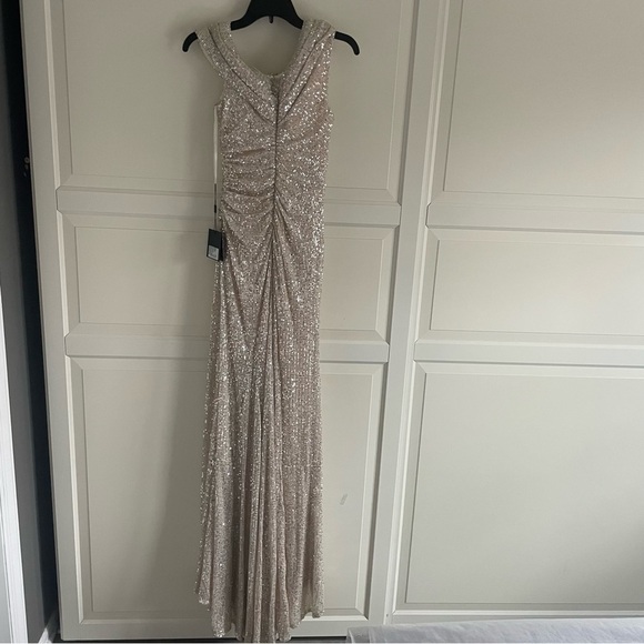 New! Mac Duggal Mac Duggal Asymmetric Sequined evening gown nwt 30791 - Picture 3 of 10